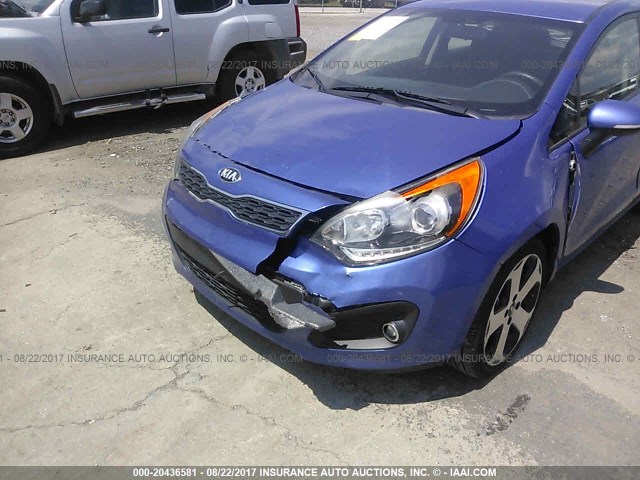 KNADN5A35D6135175 - 2013 KIA RIO EX/SX BLUE photo 6