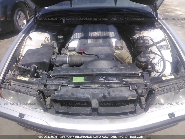 WBAGG8346YDN77219 - 2000 BMW 740 I AUTOMATIC SILVER photo 10