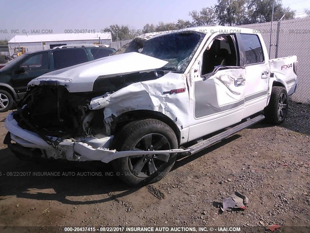 1FTFW1EF8DFB70928 - 2013 FORD F150 SUPERCREW WHITE photo 2