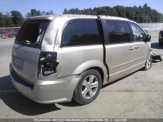 2C4RDGBG6DR663356 - 2013 DODGE GRAND CARAVAN SE GOLD photo 4