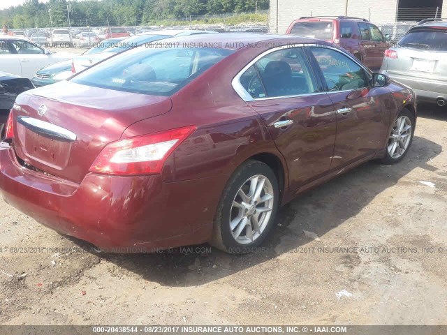 1N4AA51E19C850763 - 2009 NISSAN MAXIMA S/SV BURGUNDY photo 4