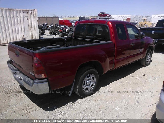 5TETX22N88Z576900 - 2008 TOYOTA TACOMA ACCESS CAB RED photo 4