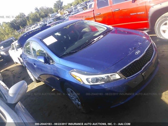 3KPFL4A74HE052836 - 2017 KIA FORTE LX/S BLUE photo 1