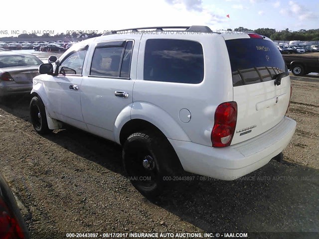 1D8HB38N98F111963 - 2008 DODGE DURANGO SXT WHITE photo 3