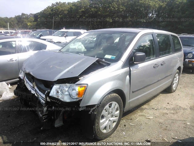 2C4RDGBG3ER340982 - 2014 DODGE GRAND CARAVAN SE GRAY photo 2