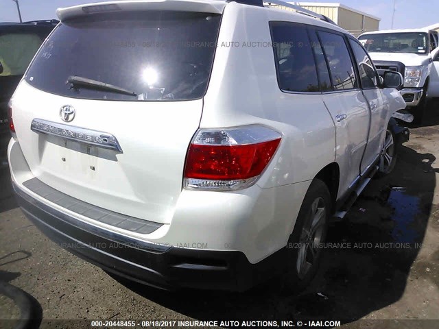 5TDYK3EH6DS102726 - 2013 TOYOTA HIGHLANDER LIMITED CREAM photo 4