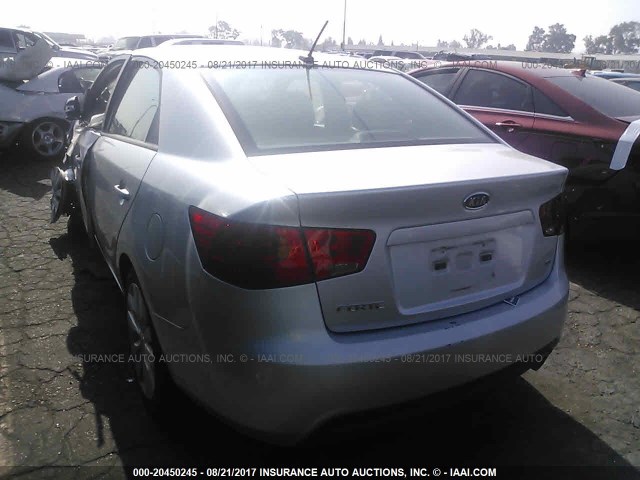 KNAFW4A39A5220425 - 2010 KIA FORTE SX SILVER photo 3