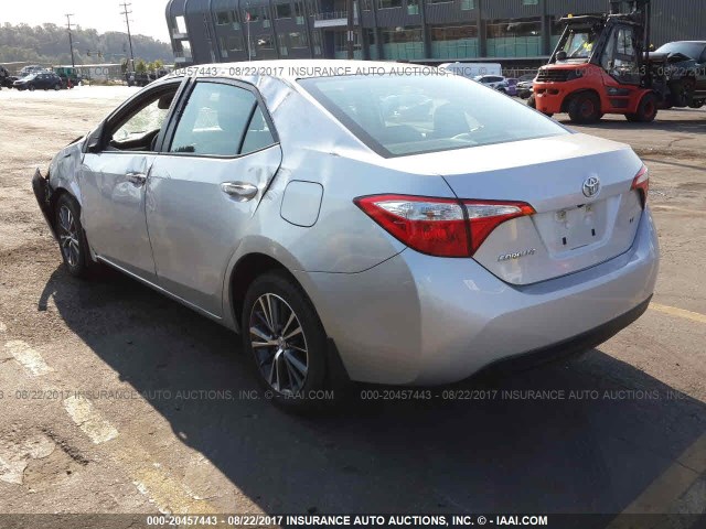 5YFBURHE7GP475095 - 2016 TOYOTA COROLLA L/LE/LE PLS/PRM/S/S PLS SILVER photo 3