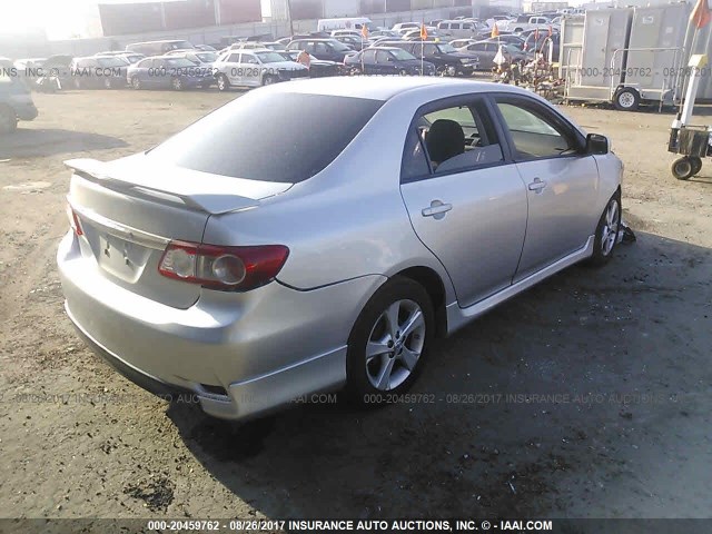 5YFBU4EE1DP103724 - 2013 TOYOTA COROLLA S/LE SILVER photo 4