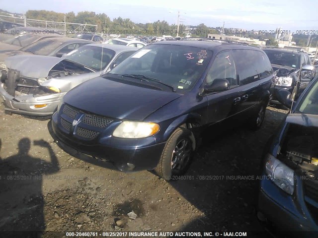 2D4GP44L74R602818 - 2004 DODGE GRAND CARAVAN SXT BLUE photo 2