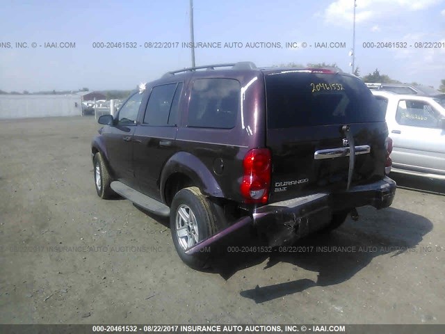 1D4HB48N34F191939 - 2004 DODGE DURANGO SLT BURGUNDY photo 3