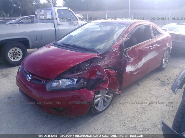 2HGFG215X6H709374 - 2006 HONDA CIVIC SI RED photo 2