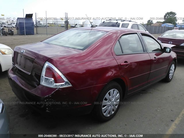 3FAHP06Z99R197273 - 2009 FORD FUSION S RED photo 4