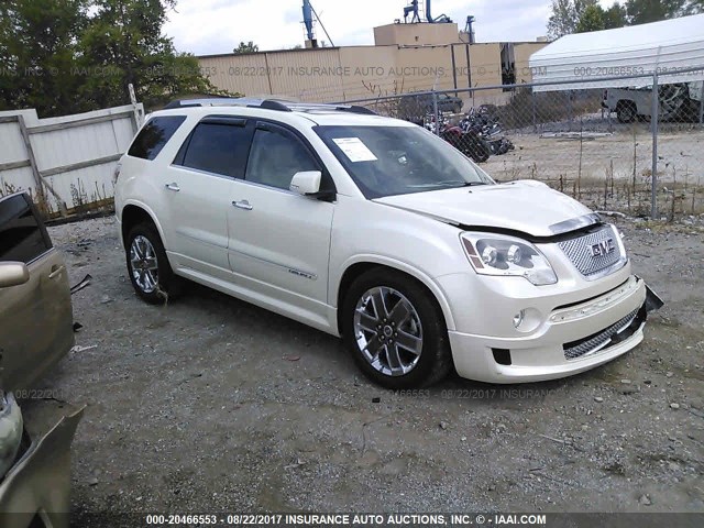 1GKKRTED9CJ318231 - 2012 GMC ACADIA DENALI WHITE photo 1