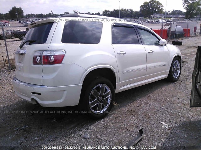 1GKKRTED9CJ318231 - 2012 GMC ACADIA DENALI WHITE photo 4