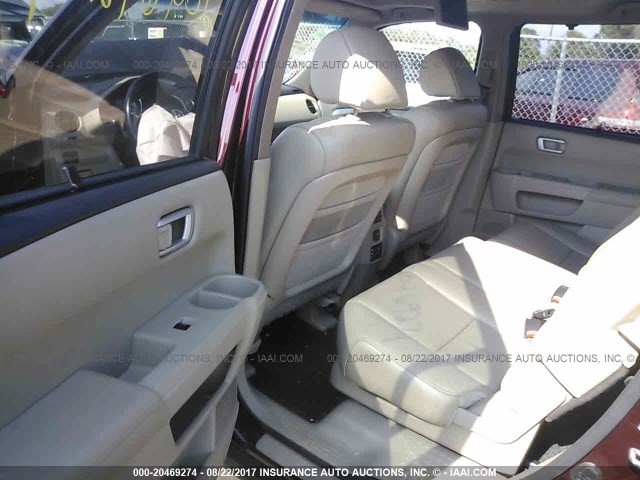 5FNYF4H99BB045793 - 2011 HONDA PILOT TOURING BURGUNDY photo 8