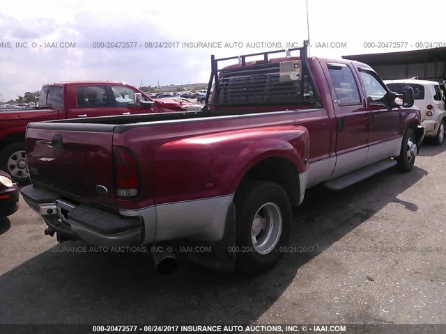 1FTWW32F62EB12562 - 2002 FORD F350 SUPER DUTY RED photo 4