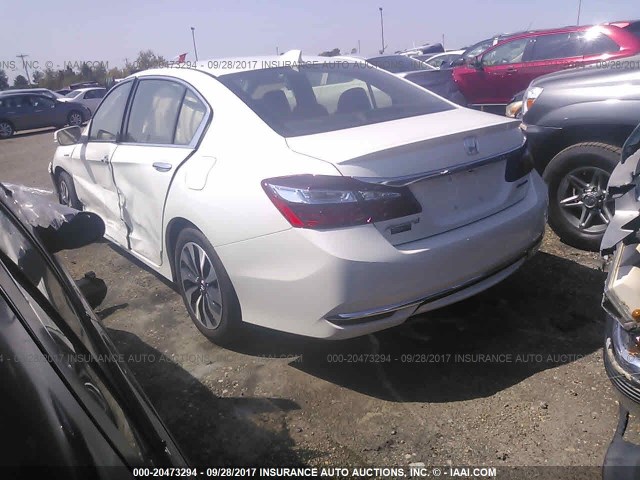 JHMCR6F52HC012037 - 2017 HONDA ACCORD HYBRID/EXL WHITE photo 3