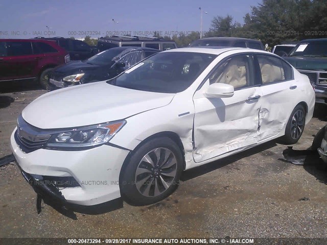 JHMCR6F52HC012037 - 2017 HONDA ACCORD HYBRID/EXL WHITE photo 6