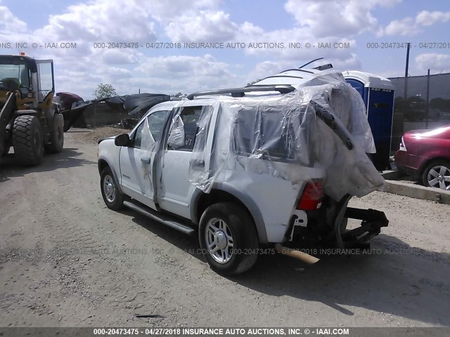 1FMZU62E62ZB12710 - 2002 FORD EXPLORER XLS WHITE photo 3