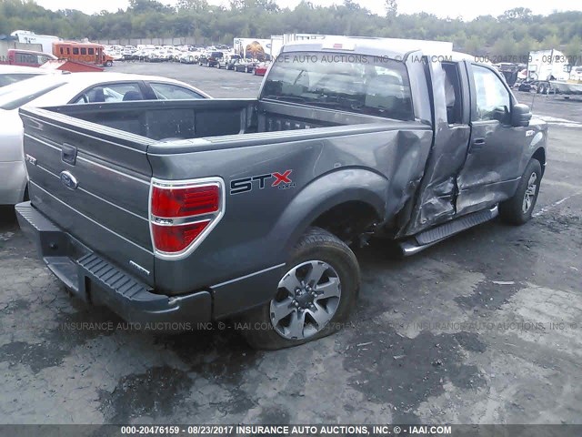 1FTFX1EF1DFA01010 - 2013 FORD F150 SUPER CAB GRAY photo 4