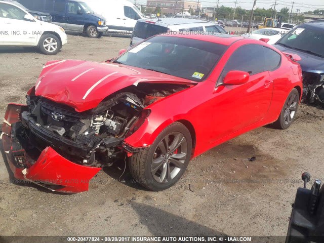 KMHHT6KD5BU044208 - 2011 HYUNDAI GENESIS COUPE 2.0T RED photo 2