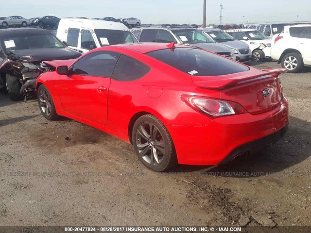 KMHHT6KD5BU044208 - 2011 HYUNDAI GENESIS COUPE 2.0T RED photo 3