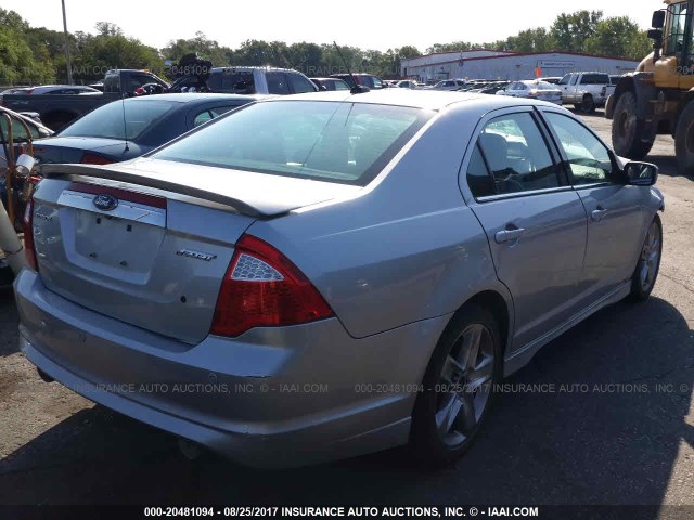 3FAHP0KC1AR313619 - 2010 FORD FUSION SPORT SILVER photo 4