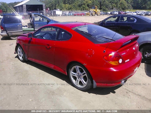 KMHHN65F03U093745 - 2003 HYUNDAI TIBURON GT RED photo 3