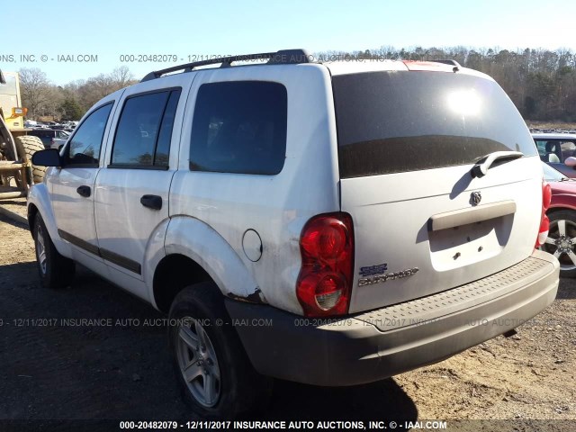 1D4HB38N16F140579 - 2006 DODGE DURANGO SXT WHITE photo 3