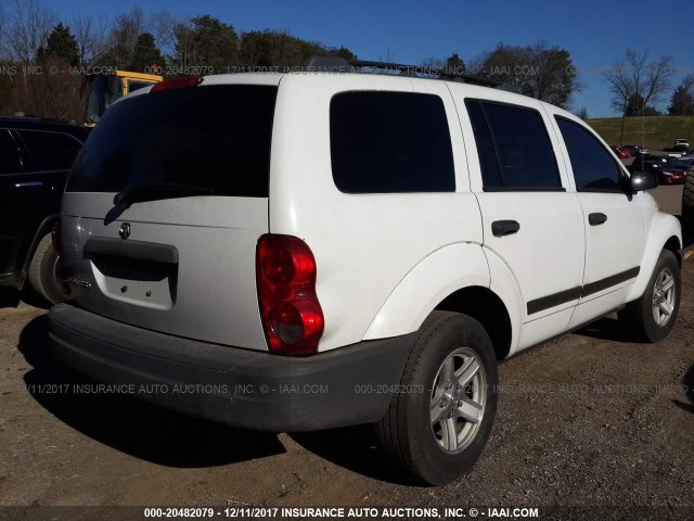 1D4HB38N16F140579 - 2006 DODGE DURANGO SXT WHITE photo 4