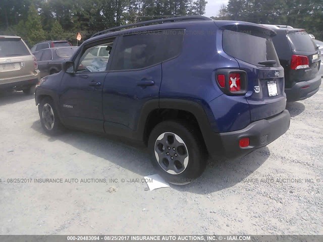 ZACCJAAB5HPF35265 - 2017 JEEP RENEGADE SPORT Կապույտ լուսանկար 3
