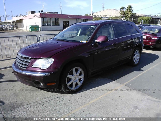 2A8GM78X88R650282 - 2008 CHRYSLER PACIFICA LIMITED MAROON photo 2