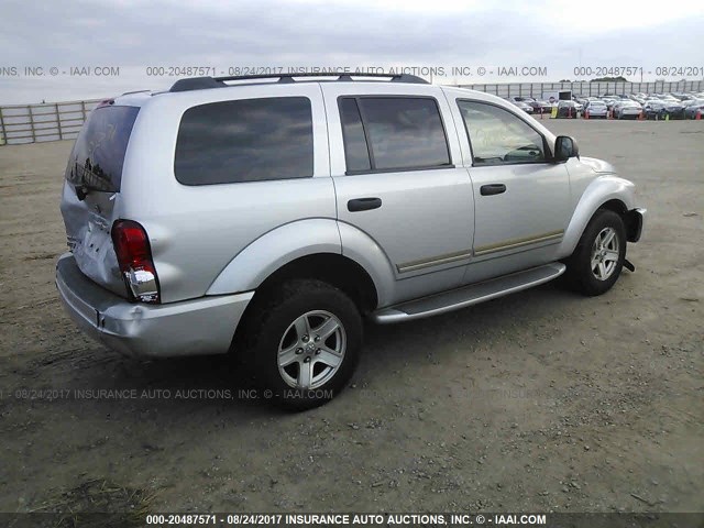 1D4HB58DX4F130178 - 2004 DODGE DURANGO LIMITED SILVER photo 4