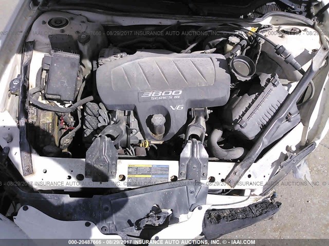 2G2WP522951181245 - 2005 PONTIAC GRAND PRIX WHITE photo 10