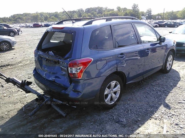 JF2SJAEC5EH506271 - 2014 SUBARU FORESTER 2.5I PREMIUM BLUE photo 4