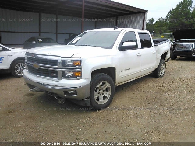 3GCUKRECXFG291016 - 2015 CHEVROLET SILVERADO K1500 LT WHITE photo 2