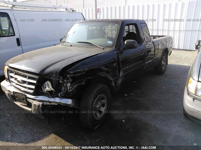 1FTYR14U73PB88233 - 2003 FORD RANGER SUPER CAB BLACK photo 2