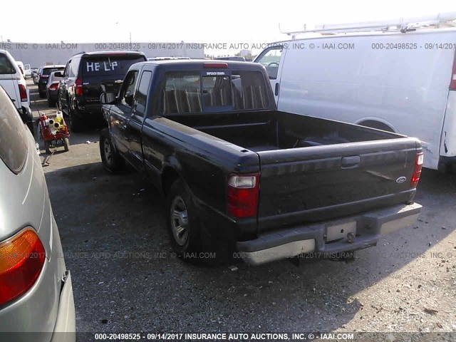 1FTYR14U73PB88233 - 2003 FORD RANGER SUPER CAB BLACK photo 3