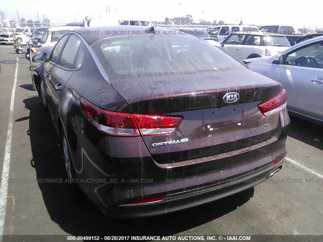 5XXGT4L32JG195702 - 2018 KIA OPTIMA LX/S BURGUNDY photo 3