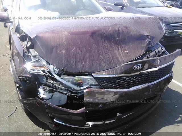 5XXGT4L32JG195702 - 2018 KIA OPTIMA LX/S BURGUNDY photo 6