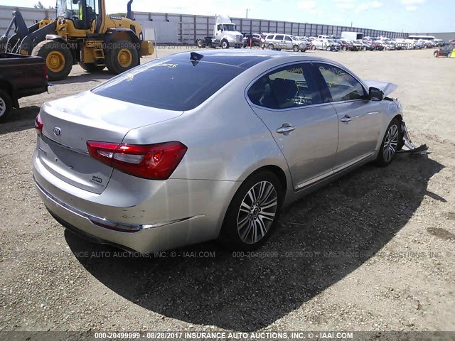 KNALN4D74E5124437 - 2014 KIA CADENZA PREMIUM/LIMITED SILVER photo 4