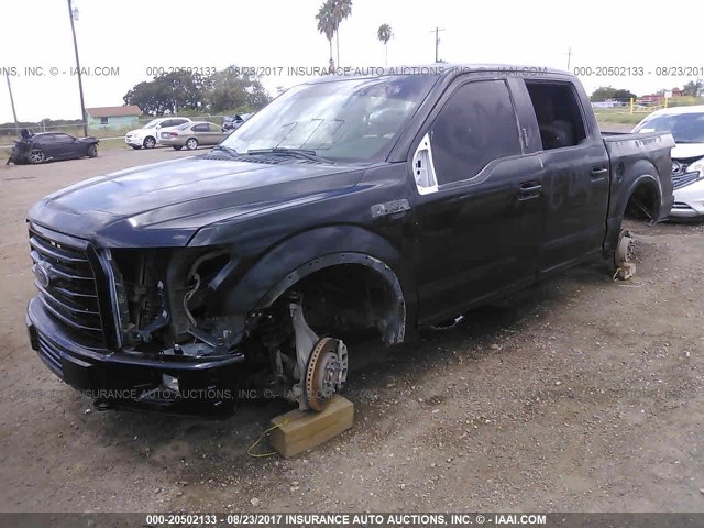 1FTEW1EF6GKE11330 - 2016 FORD F150 SUPERCREW BLACK photo 2