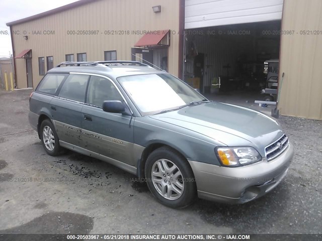 4S3BH675517634077 - 2001 SUBARU LEGACY OUTBACK AWP GREEN photo 1