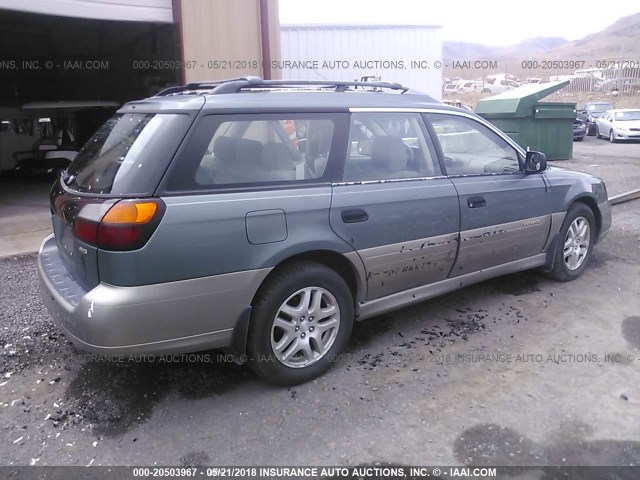 4S3BH675517634077 - 2001 SUBARU LEGACY OUTBACK AWP 绿色 照片 4