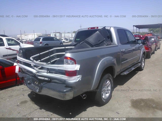 5TBDT44134S455147 - 2004 TOYOTA TUNDRA DOUBLE CAB SR5 SILVER photo 4