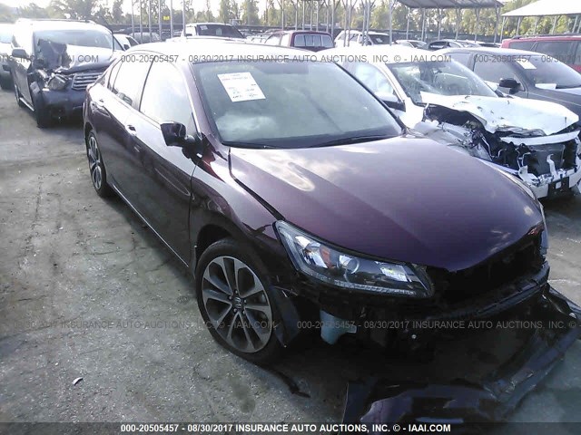 1HGCR2F57FA049606 - 2015 HONDA ACCORD SPORT Марун фото 1