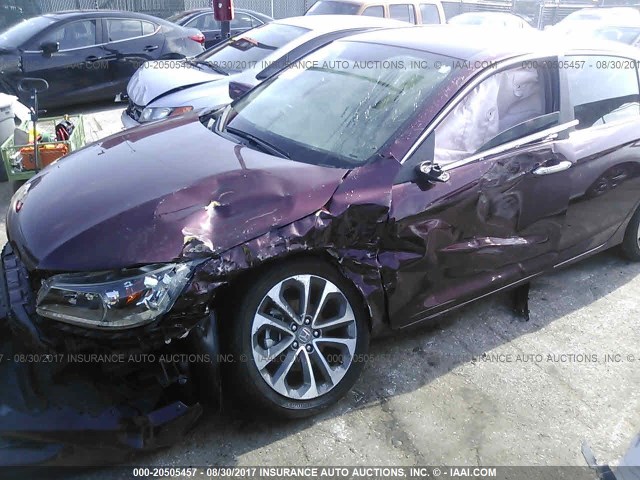 1HGCR2F57FA049606 - 2015 HONDA ACCORD SPORT Марун фото 6