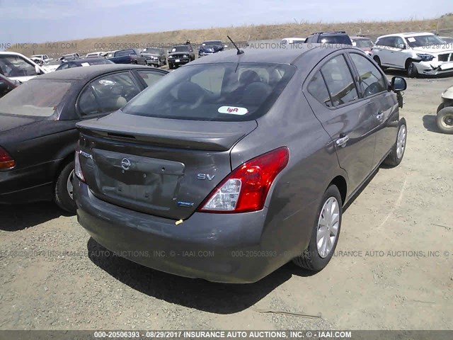 3N1CN7AP5EL815021 - 2014 NISSAN VERSA S/S PLUS/SV/SL GRAY photo 4