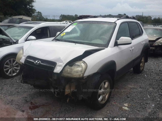 KM8JN12DX5U213111 - 2005 HYUNDAI TUCSON GLS/LX WHITE photo 2